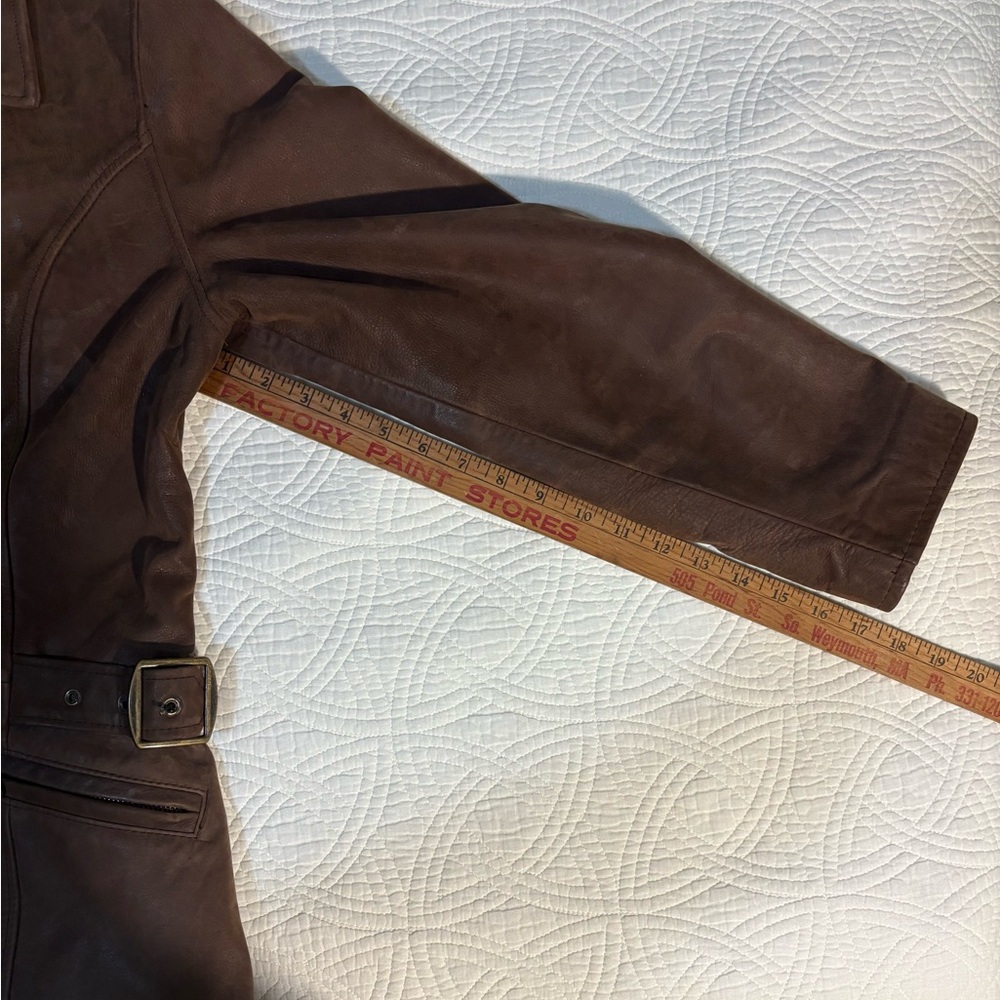Vintage Brown Leather Jacket Medium Selections - Picture 6 of 10